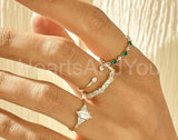 0.5ct Marquise Cut Simulated Emerald Minimalist Wed Band 14k Yellow Gold Plated