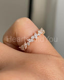 0.5ct Marquise Simulated Diamond Half Eternity Wedding Band 14k Rose Gold Plated