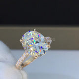 2.3ct Oval Simulated Diamond Hidden Halo Engagement Ring 14k Yellow Gold Plated