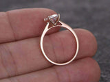 1.5ct Oval Cut Diamond Engagement Ring 4 Prong Solitaire 14k Rose Gold Finish