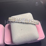 10ct Round Cut Simulated Diamond Dual Row Tennis Bracelet 14k White Gold Plated