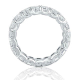 3.4ct Cushion Diamond Wedding Ring Band Iced Full Eternity 14k White Gold Finish