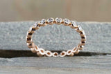 1.2ct Round Cut Diamond Wedding Band 14k RoseGold Finish Bezel Set Full Eternity