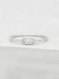 0.55ct Engagement Ring Oval Cut Diamond Minimalist Petite 14k White Gold Finish
