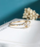 0.5ct Pear Simulated Diamond Minimalist Engagement Ring 14k Yellow Gold Plated