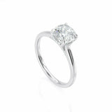 3Ct Cushion Diamond Hidden Halo Solitaire Engagement Ring 14K White Gold Finish