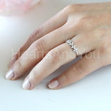0.3ct Round Cut Moissanite Stackable Women Wedding Band 14k White Gold Plated