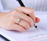 0.5ct Round Cut Diamond Petite Solitaire Engagement Ring 18k White Gold Finish