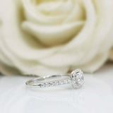 1.5ct Round Cut VVS1D Diamond Engagement Ring Halo Solitaire 14k White Gold Over