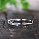 0.5ct Baguette Cut Simulated Diamond Stackable Wedding Band 14K WhiteGold Plated