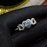 2.2ct Wedding Ring Band Round Cut Diamond Halo Stackable 14k White Gold Finish