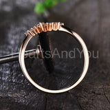 0.2ct Round Cut Moissanite Curved Minimalist Wedding Band 14k Yellow Gold Plated