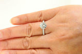 2ct Round Cut Diamond Engagement Ring Solitaire 14k White Gold Over with Accents