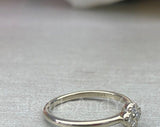 0.2ct Round Cut Moissanite Floral Women Engagement Ring 14k White Gold Plated
