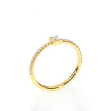 2Ct Princess Diamond Round Accent Minimalist Solitaire Ring 14K Yellow Gold Over