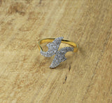 1.6ct Round Cut Diamond Engagement Ring Dual Dolphin Fish 14k Yellow Gold Finish