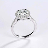Halo Solitaire Engagement Ring 2ct Round Cut VVS1D Diamond 14k White Gold Finish