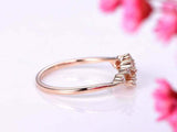 1.2ct Round Cut VVS1D Diamond Engagement Ring Floral Cluster 14k RoseGold Finish