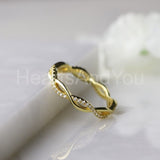 0.2ct Round Cut Moissanite Twisted Infinity Wedding Band 14k Rose Gold Plated