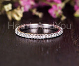 0.5ct Round Cut Moissanite 3/4 Eternity Women Wedding Band 14k White Gold Plated