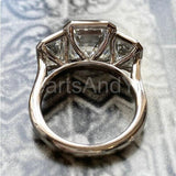 2.2ct Emerald Simulated Diamond Bezel Set Engagement Ring 14k White Gold Plated