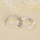 0.6ct Round Cut Diamond Engagement Ring 14k White Gold Finish Crown Bridal Set