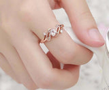 1.6ct Engagement Ring Round Cut Peach Morganite Swirl Twist 14k Rose Gold Finish