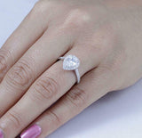 3.3Ct Pear Cut Diamond Accent Halo Design Engagement Ring 14K White Gold Finish