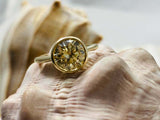 1.6ct Engagement Ring Round Cut Yellow Sapphire Solitaire 14k Yellow Gold Finish