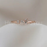0.2ct Marquise Cut Simulated Diamond Minimalist Ring 14k Yellow Gold Plated