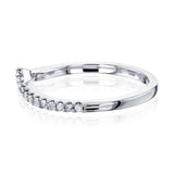 0.15ct Round Cut Moissanite Anniversary Women Wedding Band 14k White Gold Plated