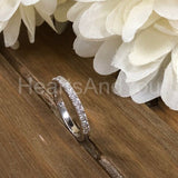 0.35ct Round Cut Moissanite Half Eternity Wedding Band 14k White Gold Plated