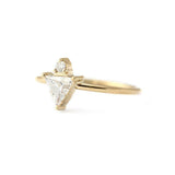 0.54ct Trillion Cut Diamond Engagement Ring 14k Yellow Gold Finish Pointed Arrow