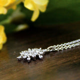 0.28ct Round Diamond Snowflake & Flower Pendant 14k White Gold Finish NO CHAIN