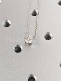 1ct Round Cut Moissanite Solitaire Pendant with Chain 14k White Gold Plated