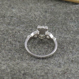 2ct Heart Cut Diamond Claddagh Solitaire Engagement Ring 14K White Gold Finish