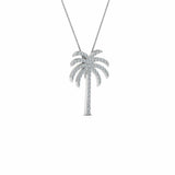1ct Round Cut VVS1 D Diamond Palm Tree Pendant 14k White Gold Finish NO CHAIN