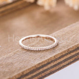 0.3ct Round Cut Moissanite Minimalist Women Wedding Band 14k Rose Gold Plated