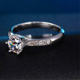 2.1ct Round Cut Diamond Engagement Ring 14k White Gold Finish Accents Solitaire