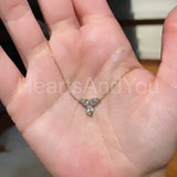 0.2ct Marquise Simulated Diamond Trilogy Pendant Chain 14k White Gold Plated