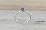 1.2ct Princess Cut Blue Sapphire Engagement Ring Solitaire 14k White Gold Finish