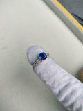 1ct Engagement Ring Round Cut Sapphire Leaf Shank Solitaire 14k White Gold Over