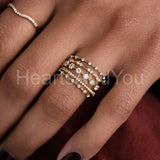 0.1ct Round Cut Moissanite Minimalist Women Wedding Band 14k Yellow Gold Plated
