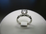 2Ct Round Cut Diamond Milgrain Accent Solitaire Ring Women 14K White Gold Finish