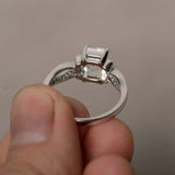 2ct Emerald Cut Diamond Engagement Ring 14k White Gold Finish Accents Solitaire