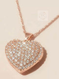 1.2ct Round Cut Moissanite Cluster Love Pendant 14k Rose Gold Plated NO CHAIN