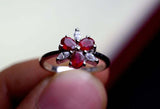 2.3ct Engagement Ring Oval Cut Pink Ruby Stylish Partywear 14k White Gold Finish