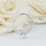 3ct Round Cut Diamond Engagement Ring Dual Row Accent Women 14k WhiteGold Finish