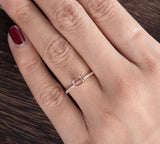 1ct Baguette Cut Peach Morganite East West Solitaire Ring 14k Rose Gold Finish