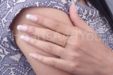 0.3ct Round Cut Moissanite Curved Anniversary Wedding Band 14K YellowGold Plated
